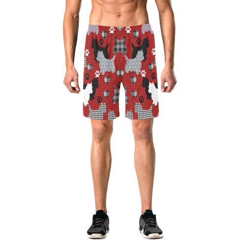 Westie II Men's All Over Print Elastic Beach Shorts (Model L20)