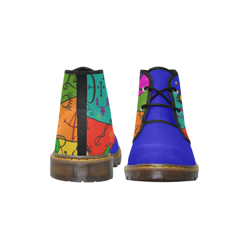 Awesome Baphomet Popart Women's Canvas Chukka Boots (Model 2402-1)