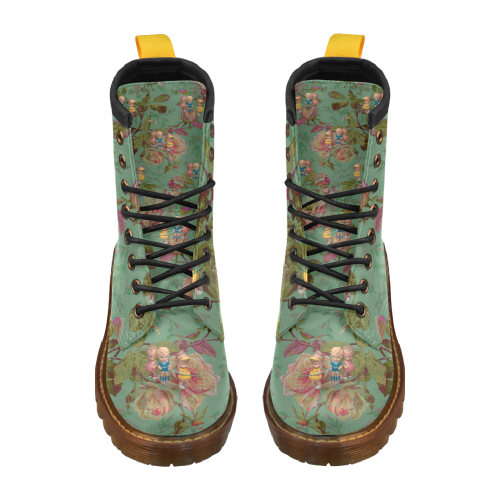 Hooping in the Rose Garden High Grade PU Leather Martin Boots For Women Model 402H