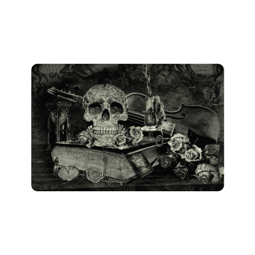Steampunk Alchemist Mage Roses Celtic Skull old Doormat 24"x16"