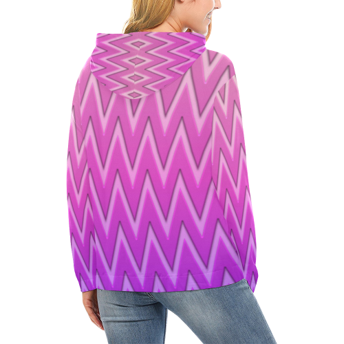 Extreme Chevrons All Over Print Hoodie for Women (USA Size) (Model H13)