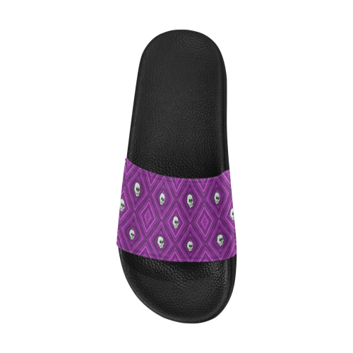 Funny little Skull pattern, purple by JamColors Women's Slide Sandals (Model 057)