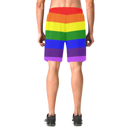 Rainbow Flag (Gay Pride - LGBTQIA+) Men's All Over Print Elastic Beach Shorts (Model L20)