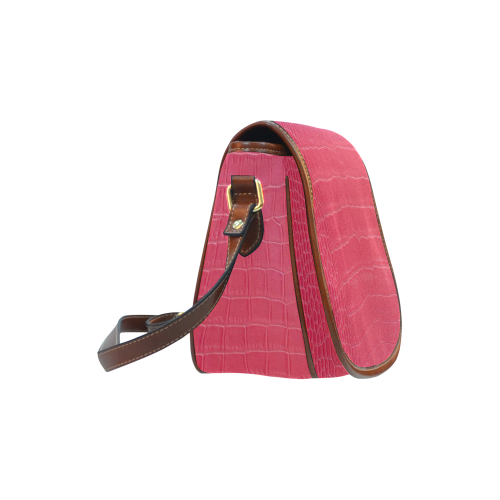 Red Snake Skin Saddle Bag/Small (Model 1649) Full Customization