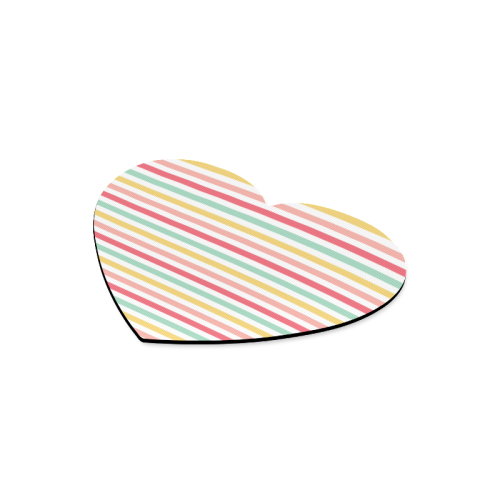 Pastel Stripes Heart-shaped Mousepad
