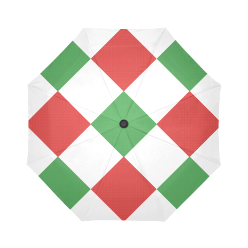 redgreen squares Auto-Foldable Umbrella (Model U04)