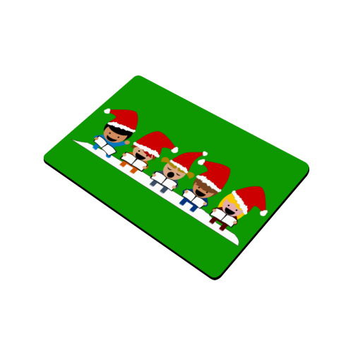 Christmas Carol Singers on Green Doormat 24"x16"