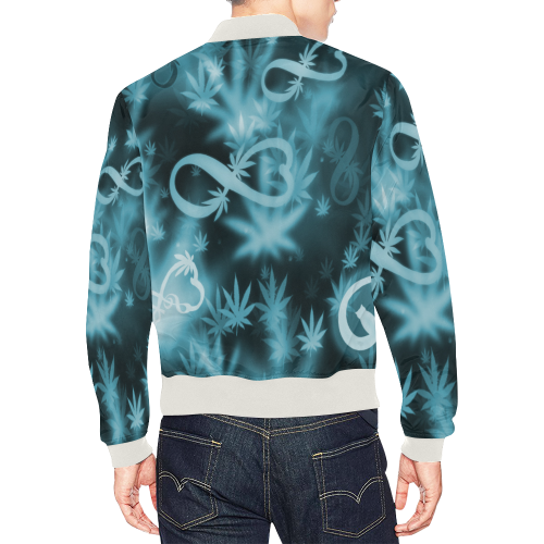 INFINITY BLUE COSMOS All Over Print Bomber Jacket for Men (Model H19)