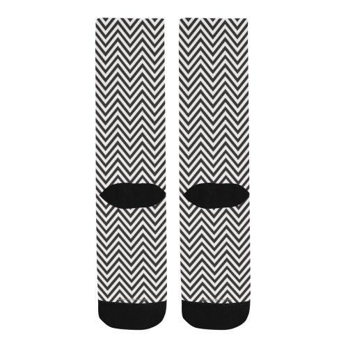 Black & White Chevron Men's Custom Socks