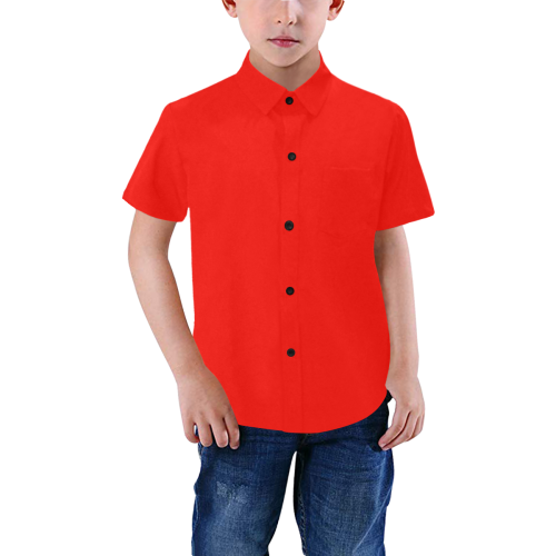 color candy apple red Boys' All Over Print Short Sleeve Shirt (Model T59)