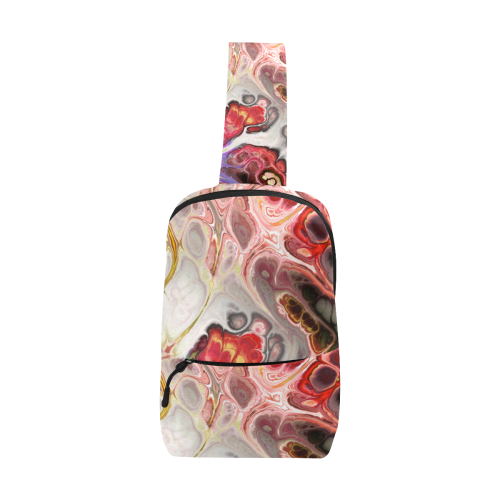 Colorful Marble Design Chest Bag (Model 1678)