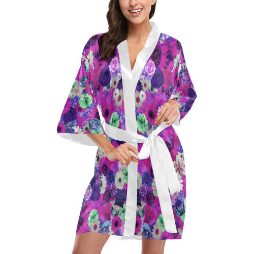 Purple Mint Fantasy Garden Kimono Robe