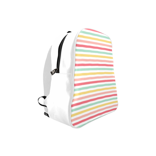 Pastel Stripes School Backpack (Model 1601)(Small)