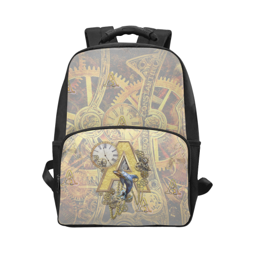 steampunk initials A Unisex Laptop Backpack (Model 1663)