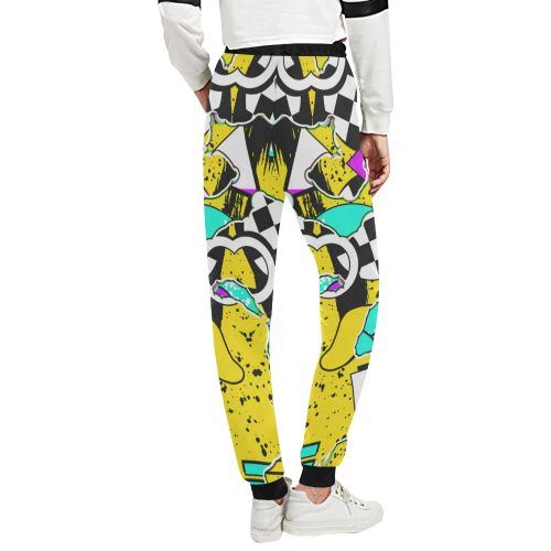Shapes on a yellow background Unisex All Over Print Sweatpants (Model L11)