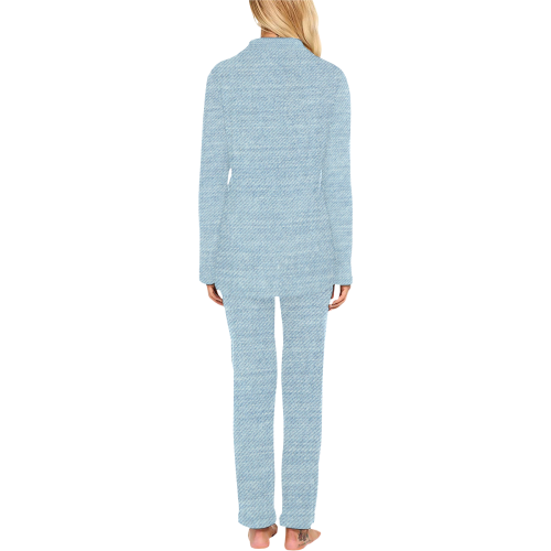 Stonewash Denim Women's Long Pajama Set