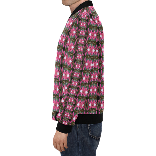 Butterflies in a  forest of climbing flowers All Over Print Bomber Jacket for Men/Large Size (Model H19)