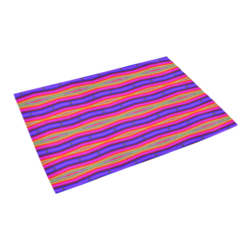 Bright Pink Purple Stripe Abstract Azalea Doormat 24" x 16" (Sponge Material)