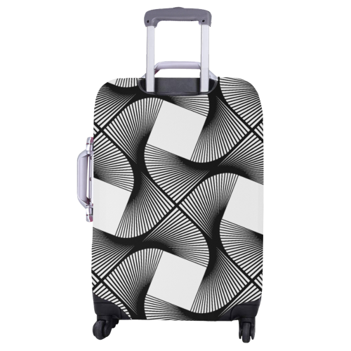 White with black seamless pattern abstract vector Luggage Cover/Large 26"-28"
