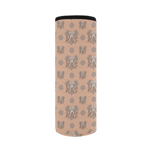 Ethnic Elephant Mandala Pattern Neoprene Water Bottle Pouch/Large