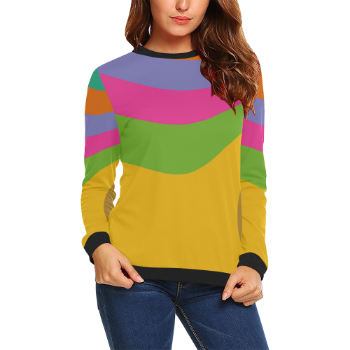 4colors All Over Print Crewneck Sweatshirt for Women (Model H18)