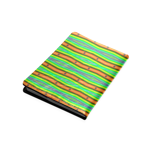 Bright Green Orange Stripes Pattern Abstract Custom NoteBook B5