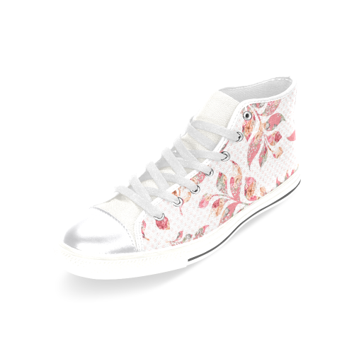 Autumn Leaves Shoes, Pink Leaves Women's Classic High Top Canvas Shoes (Model 017)