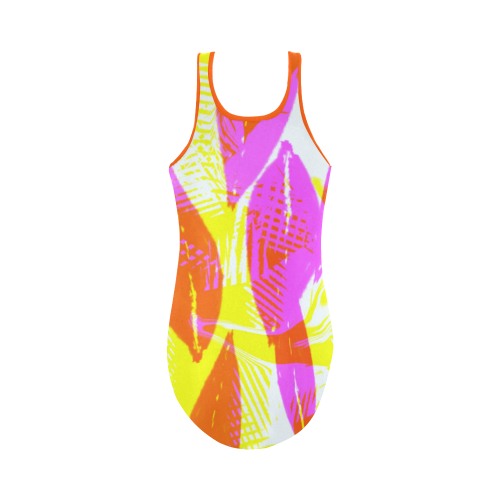 Alicey Persimmon Yellow Vest One Piece Swimsuit (Model S04)