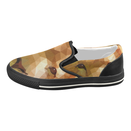 Polymetric Lion Women's Slip-on Canvas Shoes (Model 019)