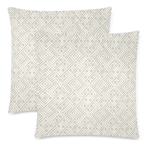White 3D Geometric Pattern Custom Zippered Pillow Cases 18"x 18" (Twin Sides) (Set of 2)