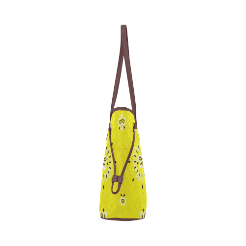 Grunge Yellow Bandana version 2 Clover Canvas Tote Bag (Model 1661)