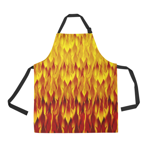 Hot Fire and Flames Illustration All Over Print Apron