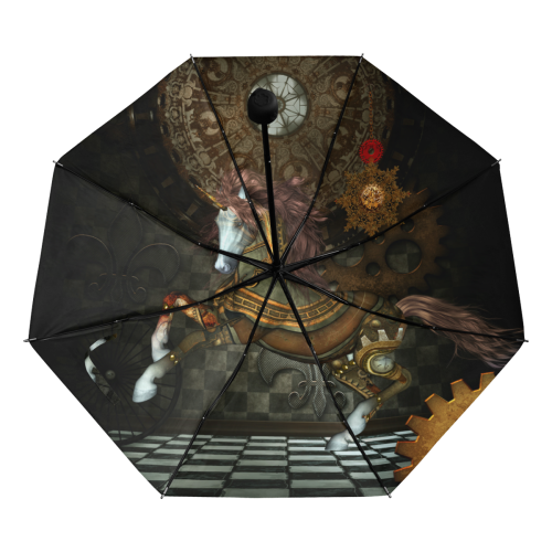 Steampunk, wonderful steampunk horse Anti-UV Foldable Umbrella (Underside Printing) (U07)