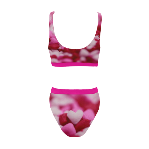 Heart Bikini Sport Top & High-Waisted Bikini Swimsuit (Model S07)