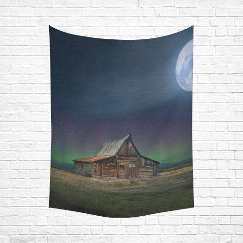 Moonlit Country Dream Cotton Linen Wall Tapestry 60"x 80"
