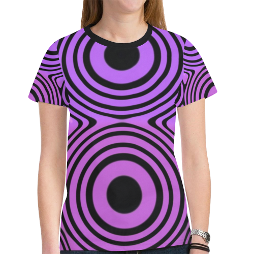 Psycho Circles New All Over Print T-shirt for Women (Model T45)