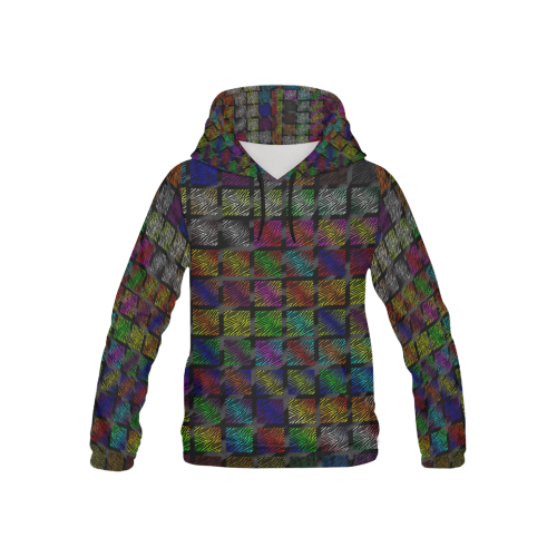 Ripped SpaceTime Stripes Collection All Over Print Hoodie for Kid (USA Size) (Model H13)