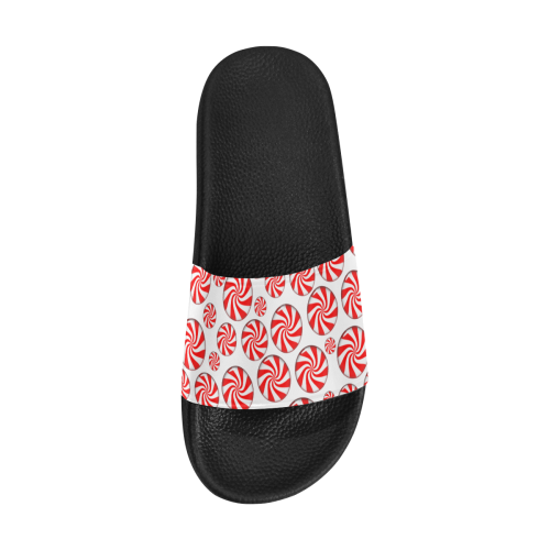 Christmas Peppermint Candy Men's Slide Sandals/Large Size (Model 057)