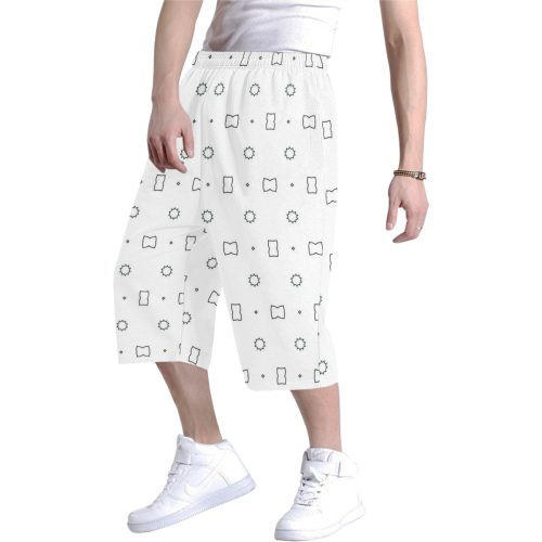 buttons and bows Men's All Over Print Baggy Shorts (Model L37)