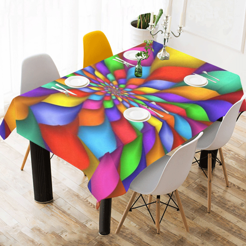 RAINBOW SKITTLES Cotton Linen Tablecloth 60" x 90"
