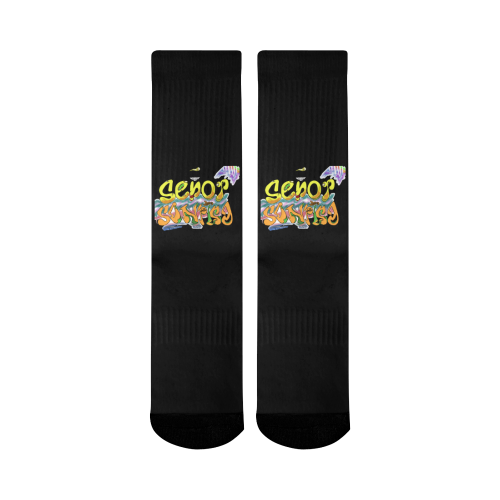 Senor Sonrisa Custom Socks Mid-Calf Socks (Black Sole)