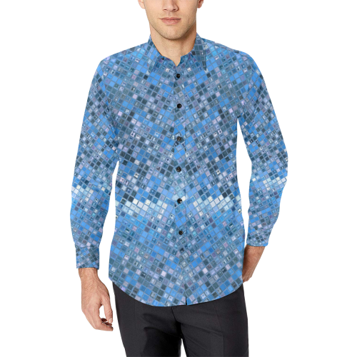 Blue Pattern by Artdream Men's All Over Print Casual Dress Shirt (Model T61)