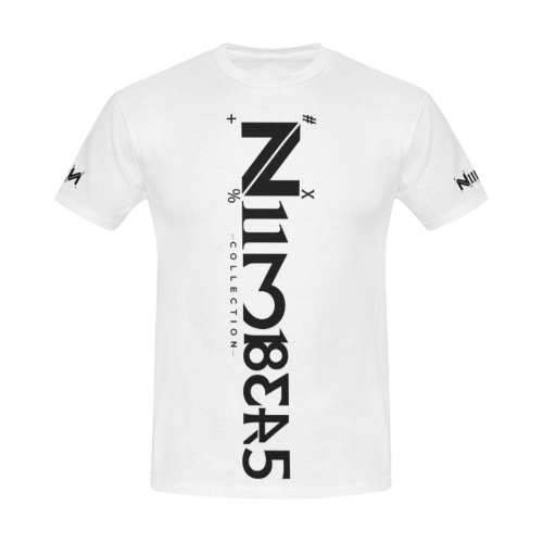 NUMBERS Collection White All Over Print T-Shirt for Men (USA Size) (Model T40)