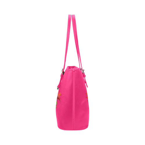 Tropical FLamingo Leather Tote Bag/Small (Model 1651)