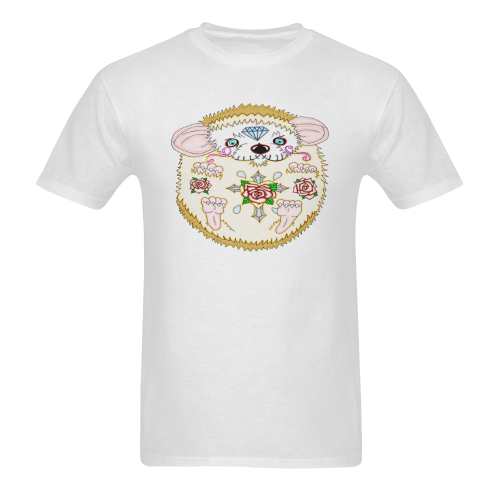 Sugar Skull Hedgehog White Men's T-shirt in USA Size (Front Printing Only) (Model T02)