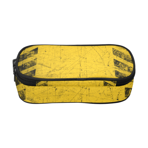 yellow and black warning stripes used look Pencil Pouch/Large (Model 1680)