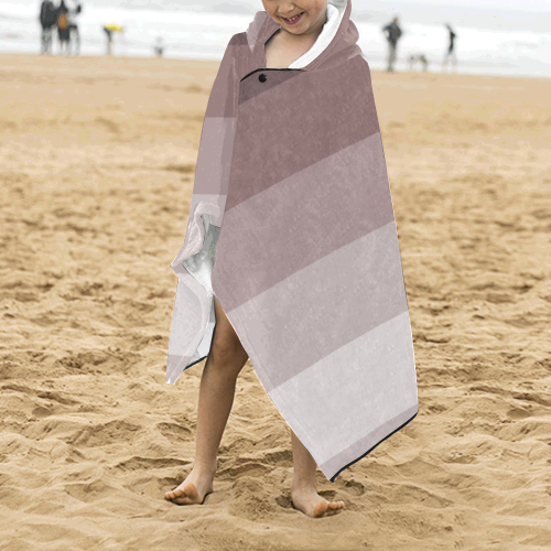 Grey multicolored stripes Kids' Hooded Bath Towels