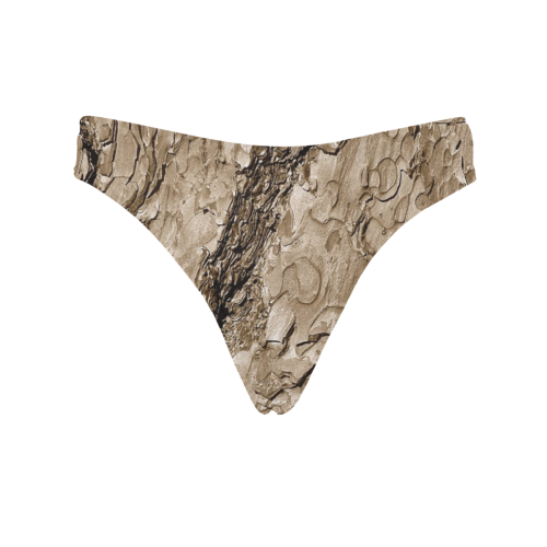 Tree Bark B by JamColors Women's All Over Print Thongs (Model L30)