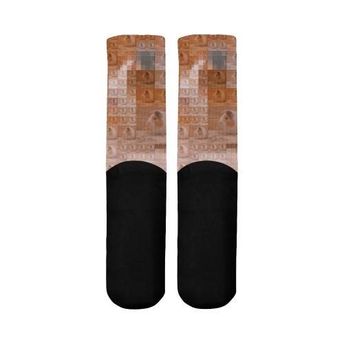Guinea Pig Pixel Fun by JamColors Mid-Calf Socks (Black Sole)