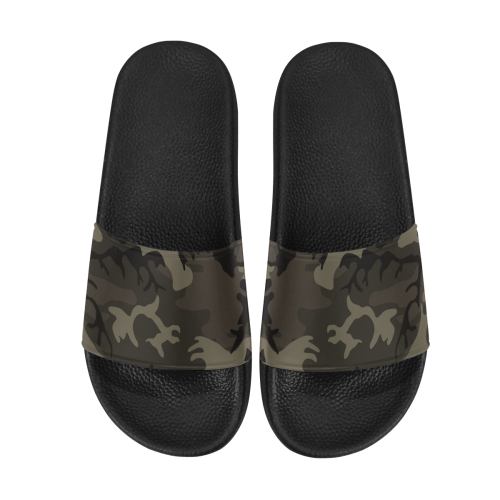 Camo Grey Men's Slide Sandals (Model 057)